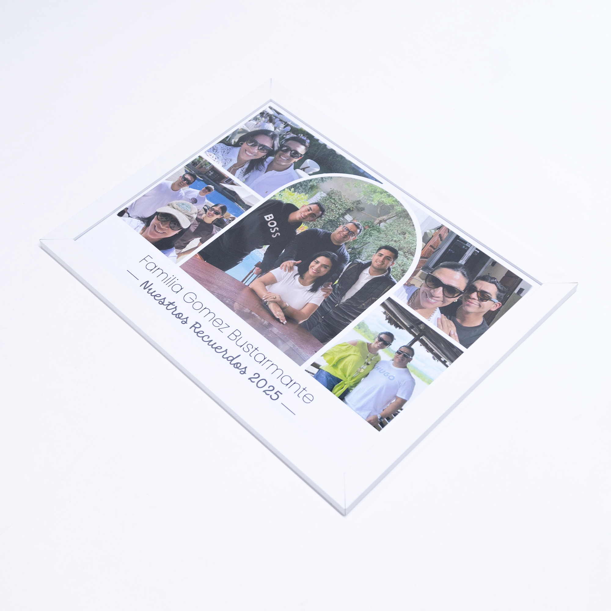Cuadro Collage Familia 2025 - Horizontal - Marco Blanco