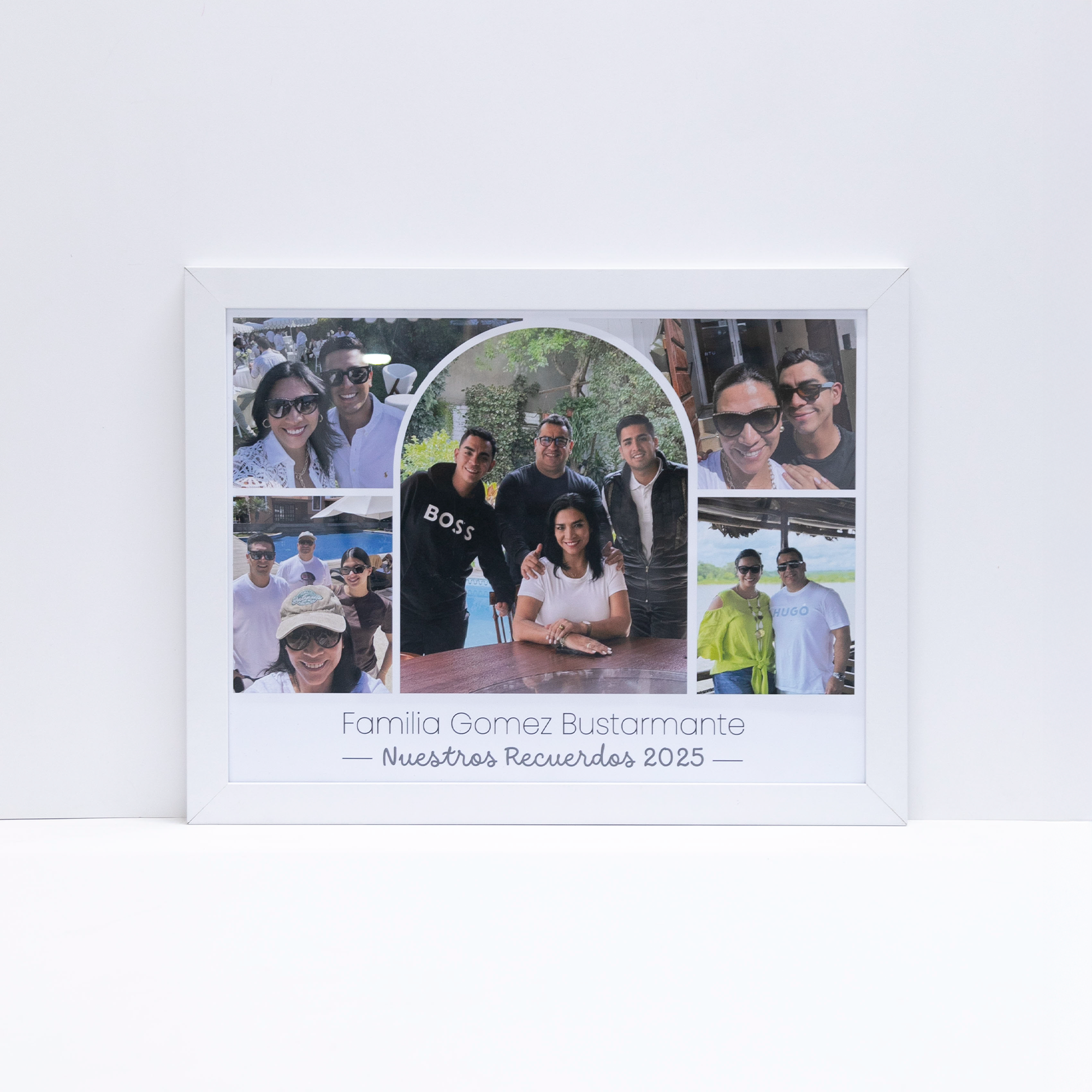 Cuadro Collage Familia 2025 - Horizontal - Marco Blanco