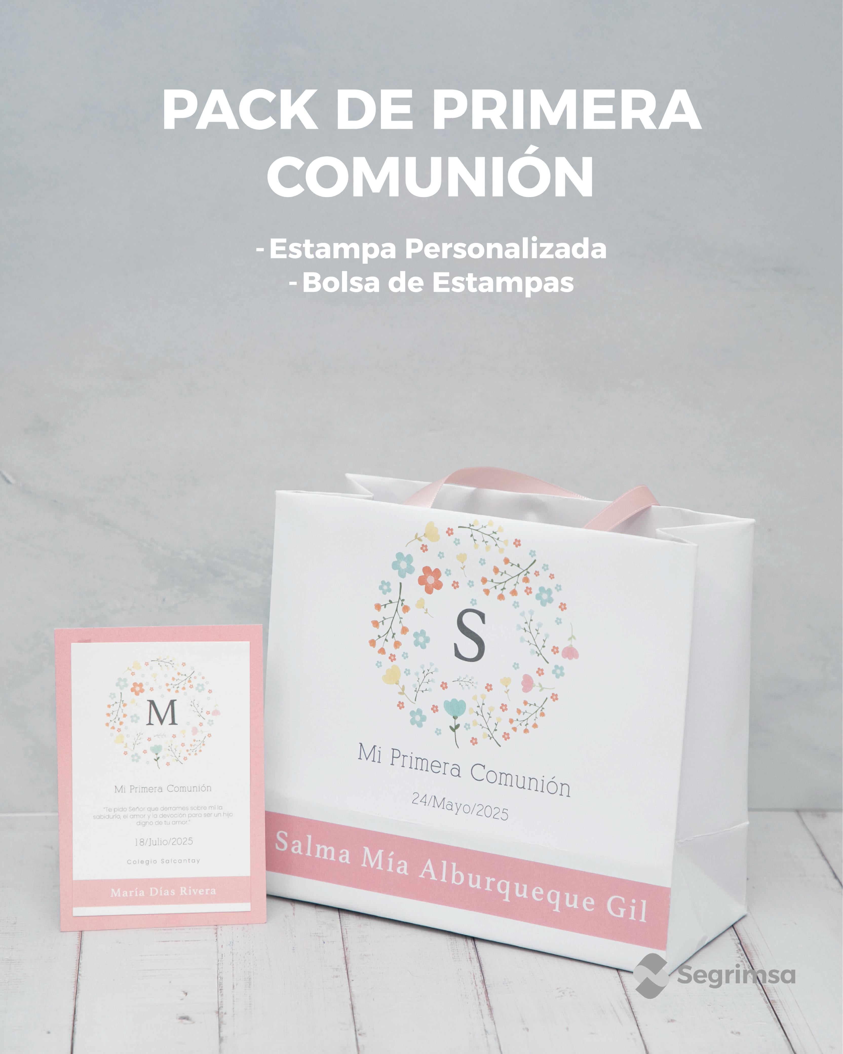 Pack Primera Comunión: Estampas + bolsa personalizada